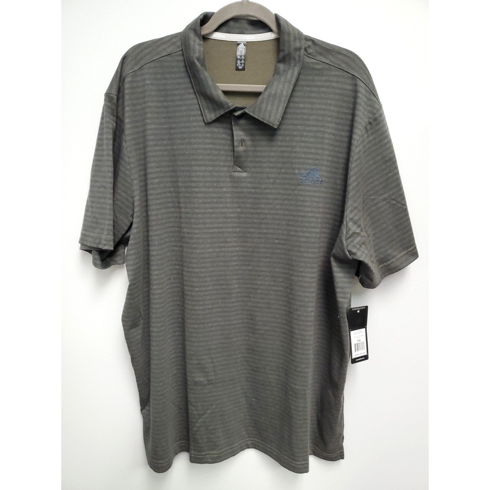 Adidas‎ Go To Stripe Polo Shirt Mens 2XL Olive Strata NWT